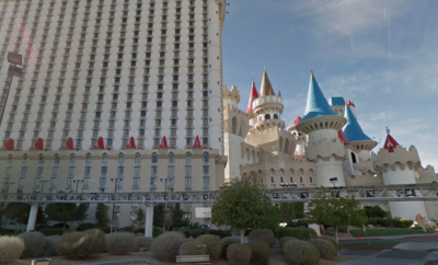 view of the towers outside excalibur